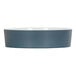 A Cal-Mil stone blue melamine bowl with a white rim.