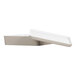A white square ash melamine bento box with the lid open.