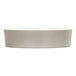 A white round melamine bowl with a white background.