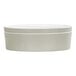 A white round Cal-Mil melamine bento box with a lid.