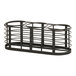A black metal Cal-Mil Madison wire condiment display rack with three cylinders.