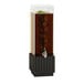 A Cal-Mil beverage dispenser with a black and ribbed wood base and an infusion chamber on a white background.