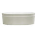 A white round Cal-Mil melamine bento box with a lid.