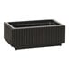 A black rectangular wood ice housing with a black rectangular base.