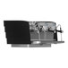 A black and silver Victoria Arduino Eagle Tempo Espresso Machine on a counter.