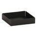 A black metal square modular condiment display tray.