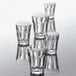 A group of Duralex Provence glass tumblers with different shapes.
