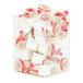 A clear plastic container holding small white cups.