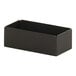A black rectangular Cal-Mil Onyx metal condiment display with a lid.