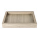 An Eastern Tabletop high-pressure laminate square riser tray with handles on a table.