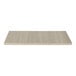 A narrow rectangular high-pressure laminate riser shelf with a wood surface and gray top.