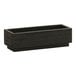 A black wooden jar display with a rectangular shape and 3 glass jars.