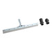 A Lavex metal floor squeegee with black handles.