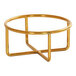 A gold circular wire riser with a circular base.