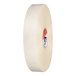 A roll of clear Shurtape packing tape on a white background.