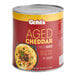 A case of 6 Gehl's Aged Cheddar Cheese Sauce #10 cans on a counter.