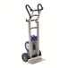 A powered stair climbing hand truck with an angle-adjustable handle and large wheels, designed for lifting heavy loads up to 725 lb.