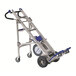 A powered stair climbing hand truck designed for transporting heavy loads up and down stairs.