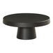 A black round Cal-Mil cake pedestal.