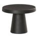 A black cylindrical pedestal with a round black base.