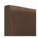 The back of a brown leather QA Group Cascade cafe booth.