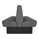 A QA Group graphite and black double back booth with a grey object.