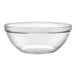 A case of 12 Duralex clear glass bowls with a rim.