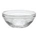 A Duralex clear glass bowl.
