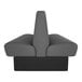 A QA Group graphite double back booth with a black base and grey upholstery.
