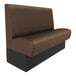 A brown and black QA Group Cascade cafe booth with a plain back.