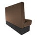 A brown and black single back booth with a high backrest, designed for cafe or restaurant seating.