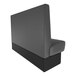 A 48-inch long, graphite-colored single back booth with a plain design and a 42-inch high backrest.