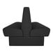 A QA Group black double back booth with a curved back.