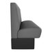 A graphite plain single back booth with a black base and grey and black seat.