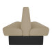 A QA Group Fawn Plain Double Back Booth with a close-up of a seat.