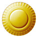 A yellow plate with a scalloped edge.