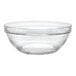 A case of 24 Duralex clear glass bowls with a rim.