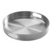 An American Metalcraft round stainless steel serving tray with handles.