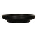 A Cal-Mil black melamine bowl/plate on a white table.