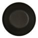 A close-up of a black Cal-Mil Nova melamine bowl/plate.