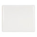 A white rectangular Cal-Mil melamine platter with a raised rim.