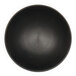 A black bowl with a spiral pattern on it.