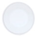 A white Cal-Mil melamine bowl/plate with a white rim on a white background.