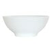 A white Cal-Mil melamine soup bowl with a thin rim.