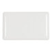 A white rectangular Cal-Mil melamine platter with a raised rim.