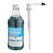 A case of 4 Monin Brilliance Berry Blue Energy Concentrate bottles with white pump attachments.
