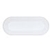 A white oval Cal-Mil melamine platter with a white border.