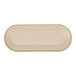 A taupe oval Cal-Mil melamine platter with a white border.