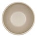 A close-up of a taupe Cal-Mil melamine bowl.