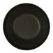 A close-up of a black Cal-Mil melamine bowl/plate with a white background.